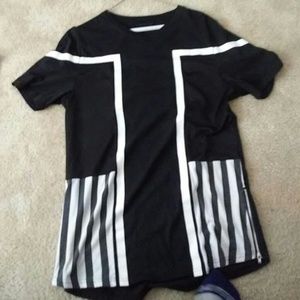 Black and white stripe T shirt